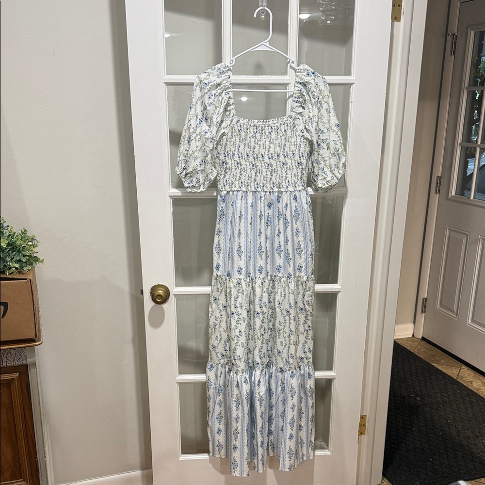 Floral Puff Sleeve Maxi Dress